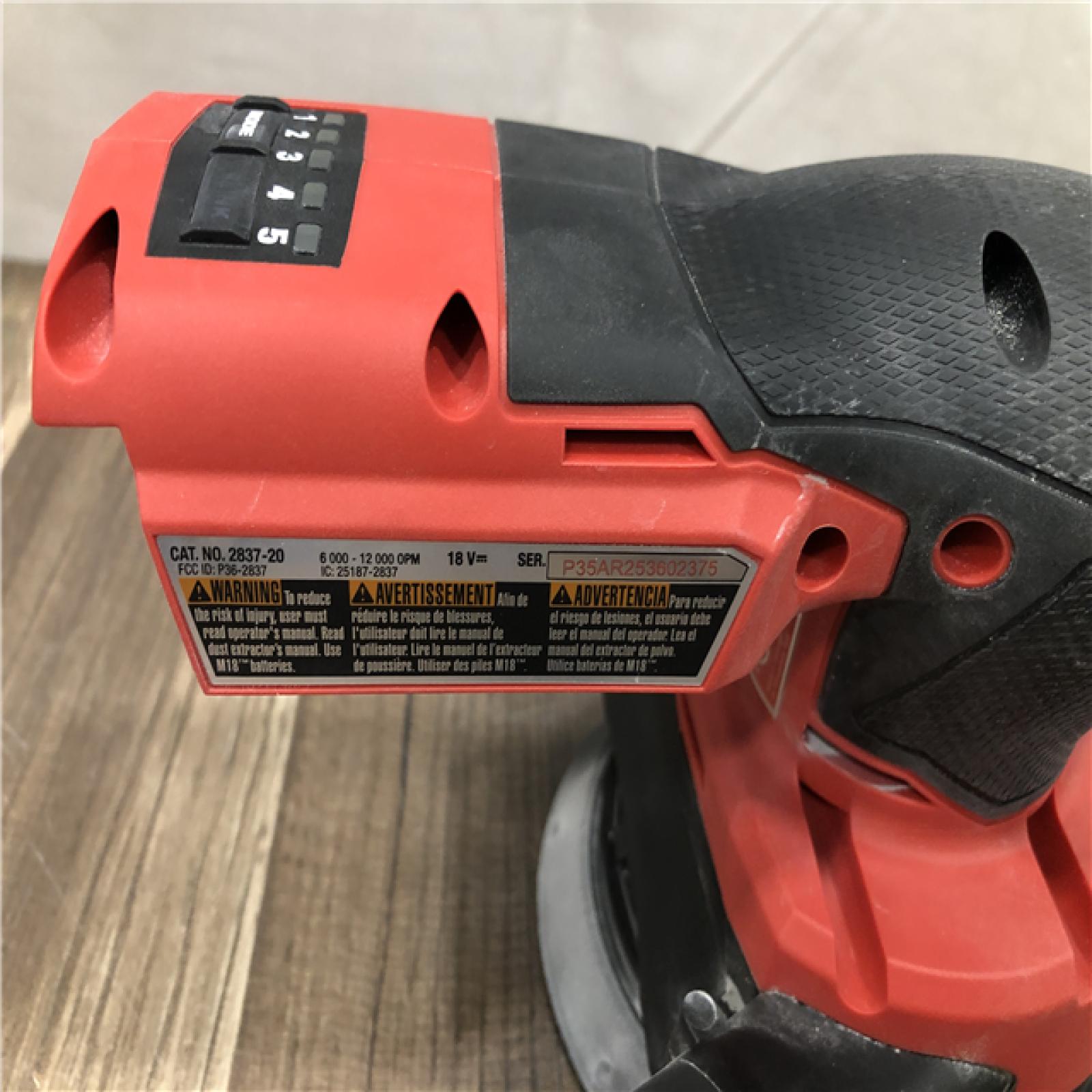 AS-IS Milwaukee 18V Lithium-Ion Brushless Cordless FUEL 5 in. Random Orbit Sander (Tool-Only)