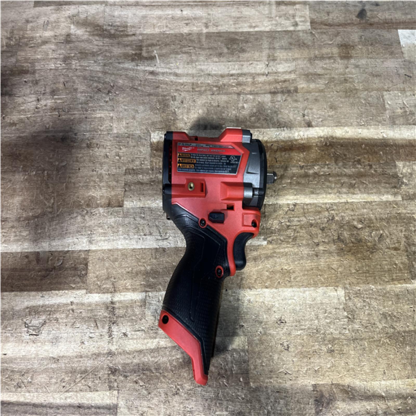 Houston Location AS-IS Milwaukee FUEL 12V Lithium-Ion Brushless Cordless Stubby 3/8 in. Impact Wrench (Tool-Only)