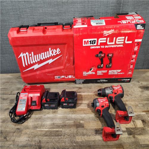 HOUSTON LOCATION - AS-IS MILWAUKEE FUEL 18V Lithium-Ion Brushless Cordless Hammer Drill and Impact Driver Combo Kit