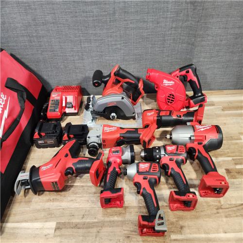 HOUSTON LOCATION - AS-IS Milwaukee 18-Volt Lithium-Ion Cordless (9-Tool) Combo Kit