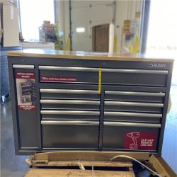 DALLAS LOCATION -Husky 61 in. W x 24 in. D Standard Duty 10-Drawer Mobile Workbench Tool Chest with Sliding Bin Storage Drawer in Silver