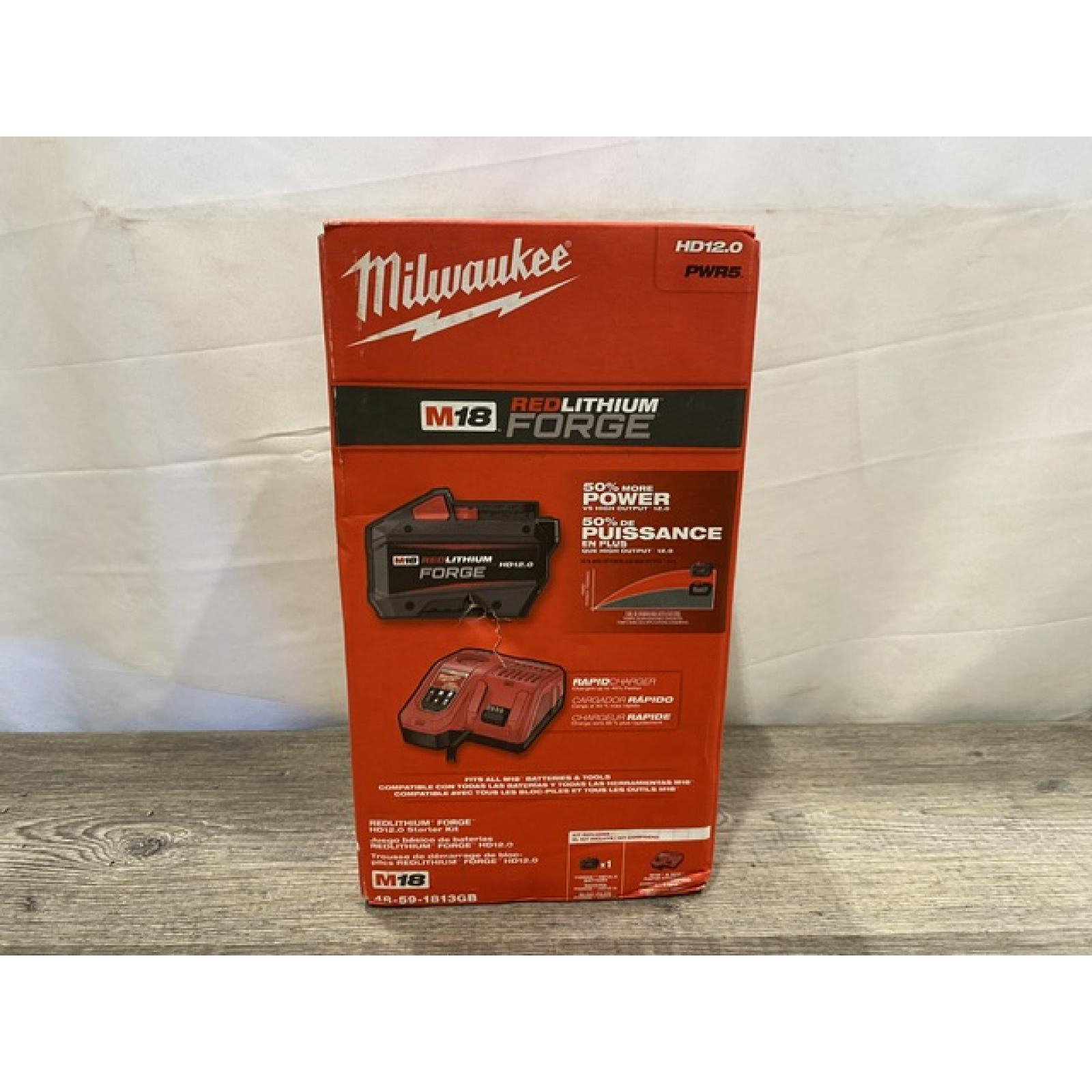 NEW - Milwaukee 18-Volt Lithium-Ion REDLITHIUM FORGE Starter Kit with 12. 0Ah Battery and Charger