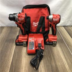 AS-IS Milwaukee M18 18V Lithium-Ion Brushless Cordless Compact Drill/Impact Combo Kit