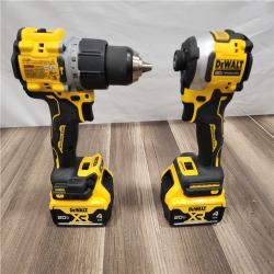 LIKE NEW! - DEWALT 20V MAX XR Hammer Drill and ATOMIC Impact Driver 2 Tool Cordless Combo Kit with (2) 4.0Ah Batteries, Charger