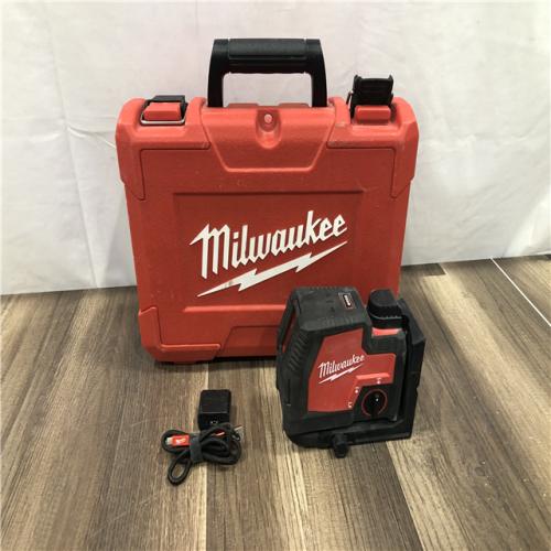 AS-IS Milwaukee 100 ft. REDLITHIUM Lithium-Ion USB Green Rechargeable Cross Line Laser Level with Charger