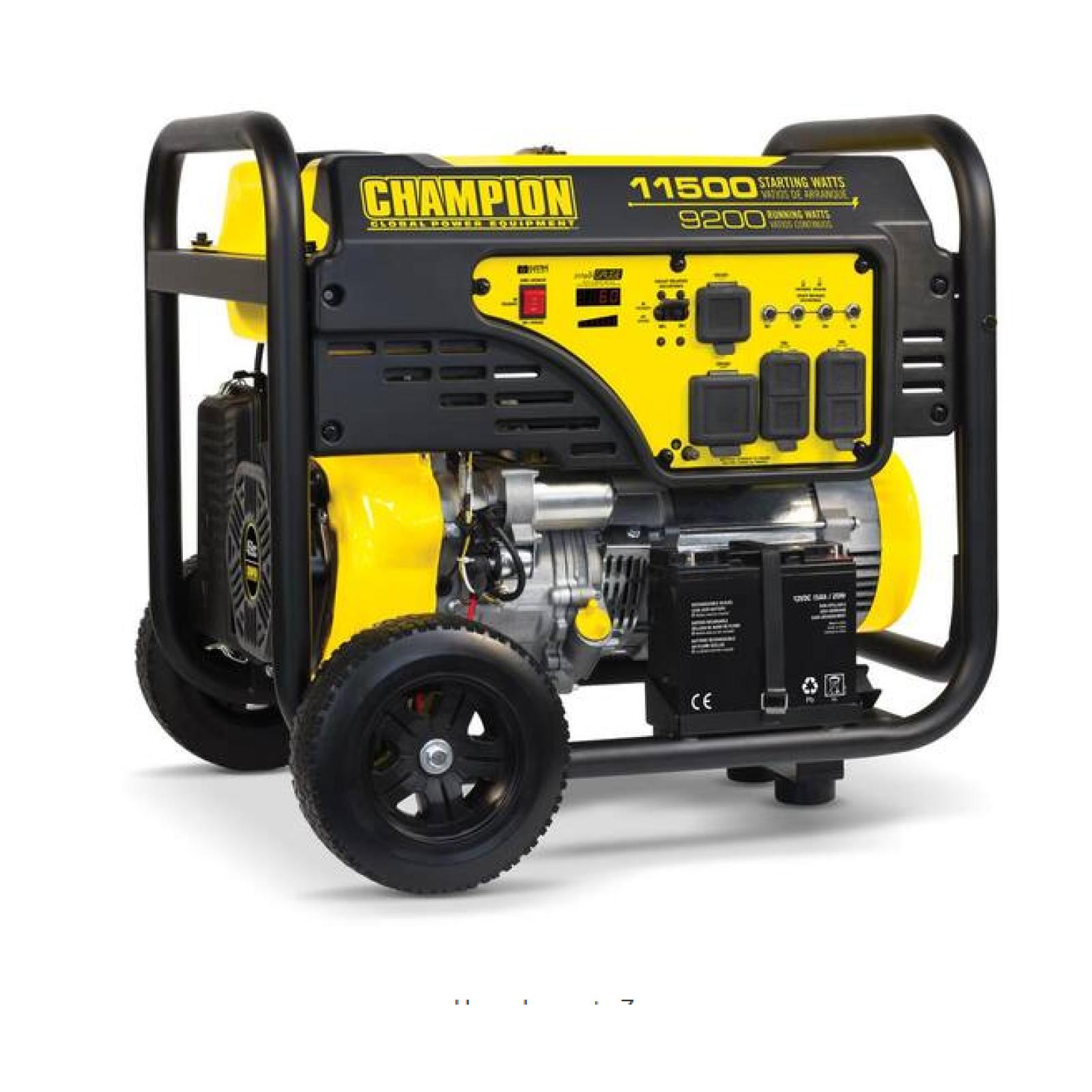 DALLAS LOCATION -Champion Power Equipment 11,500/9,200-Watt Gasoline Powered Electric Start Portable Generator