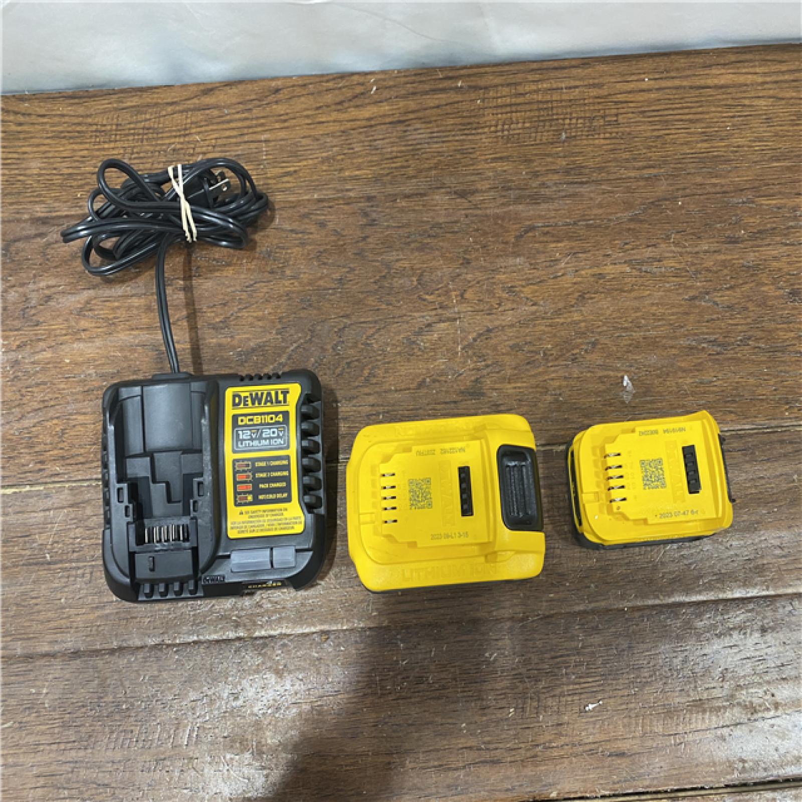 AS-IS DeWalt 20V MAX POWERSTACK DCBP315-2C Lithium-Ion 1.7Ah and 5Ah Battery and Charger Starter Kit 3 Pc