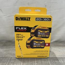 NEW - DEWALT FLEXVOLT 20V/60V MAX Lithium-Ion 9.0Ah Battery Pack (2 Pack)