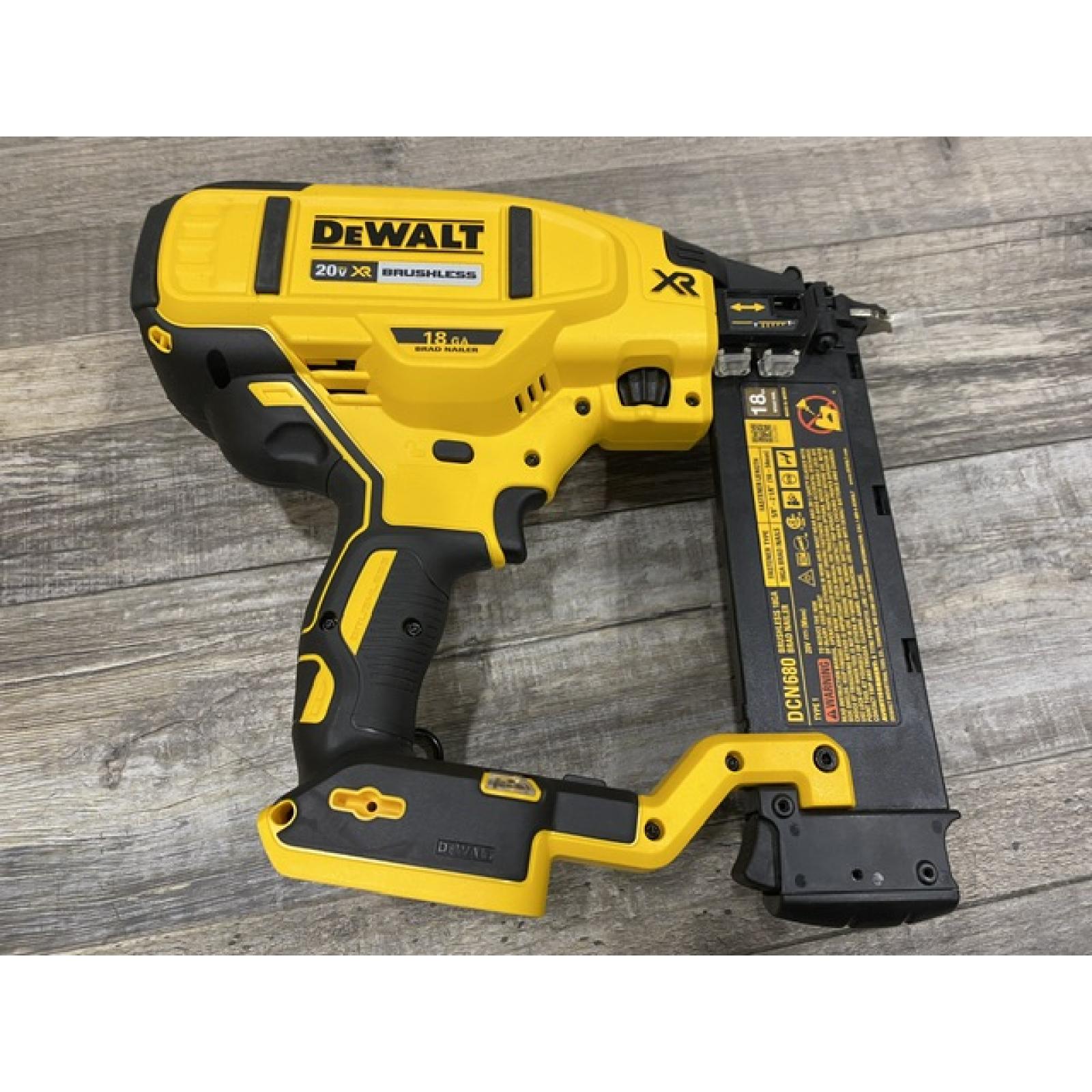 AS-IS DEWALT 20V MAX XR Lithium-Ion Electric Cordless 18-Gauge Brad Nailer (Tool Only)