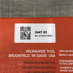 NEW - Milwaukee 12-Volt Lithium-Ion Cordless 3/8 in. Crown Stapler (Tool-Only)