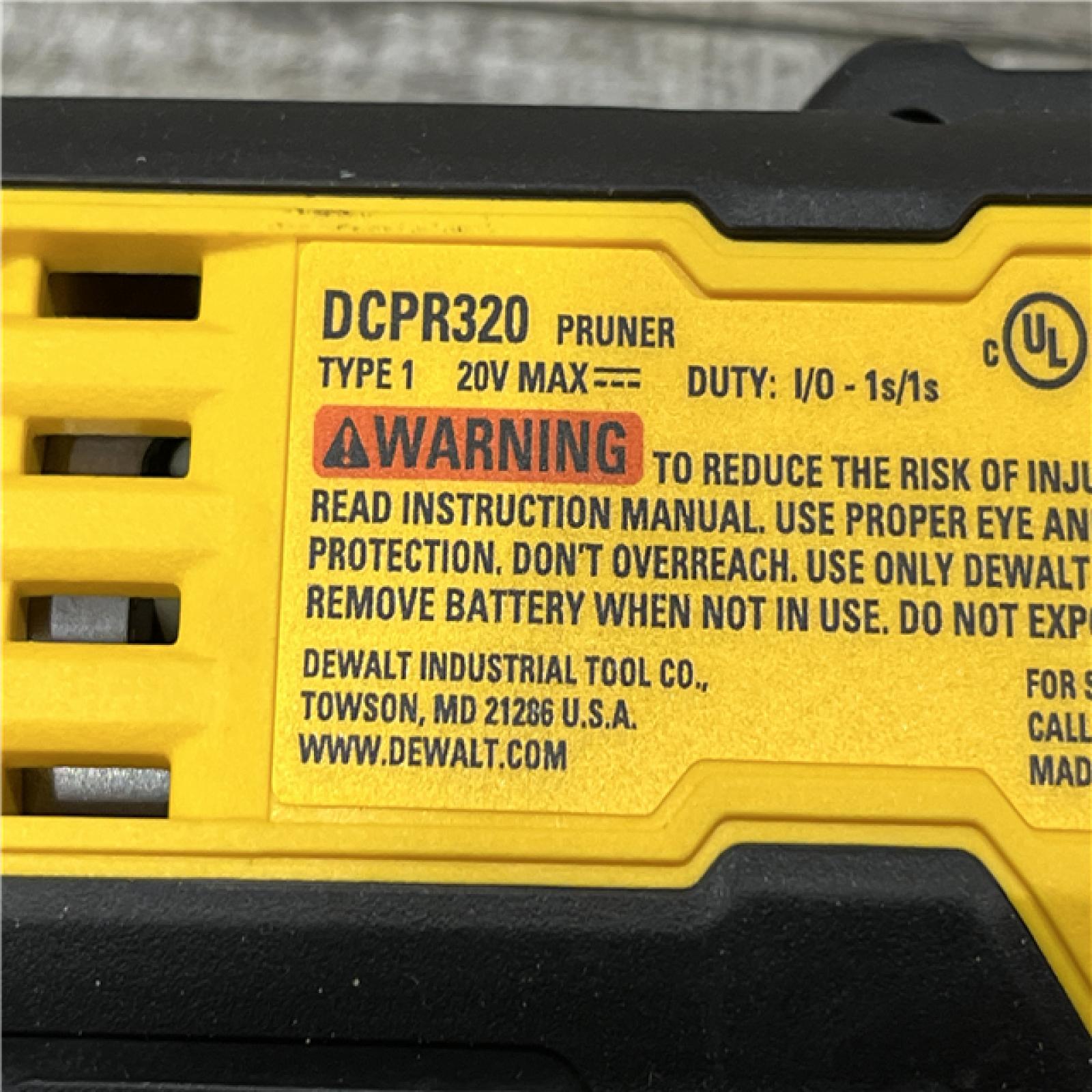 AS-IS DEWALT 20-Volt MAX 1 -1/2 in. Capacity Cordless Battery Powered Pruner (Tool Only)