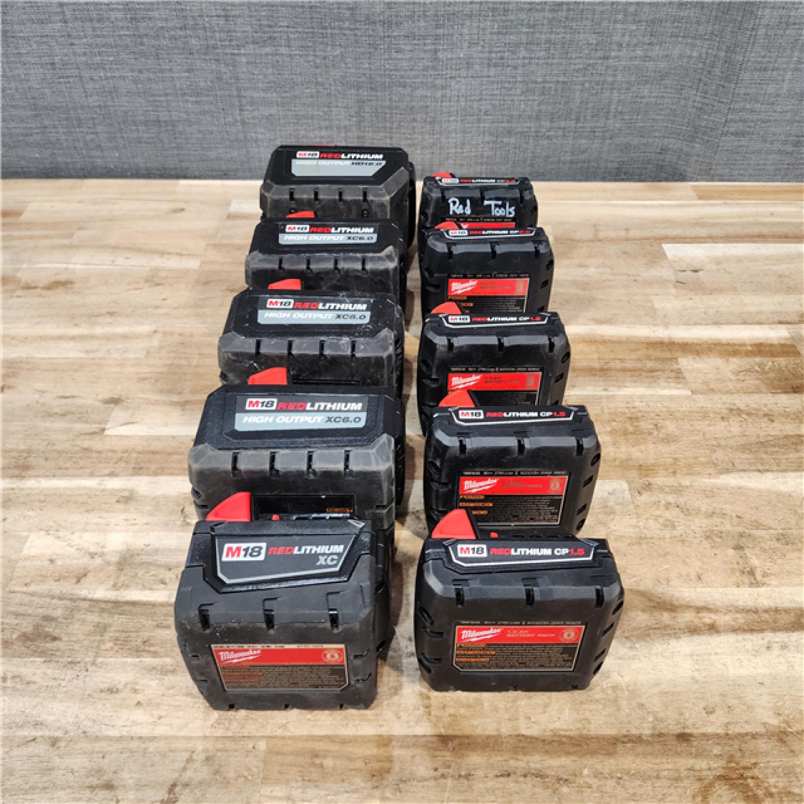 HOUSTON LOCATION - AS-IS MILWAUKEE BATTERY PACK QTY - 10