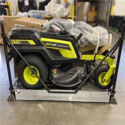 DALLAS LOCATION - NEW! RYOBI 80V HP Brushless 42 in. Battery Electric Cordless Zero Turn Riding Mower