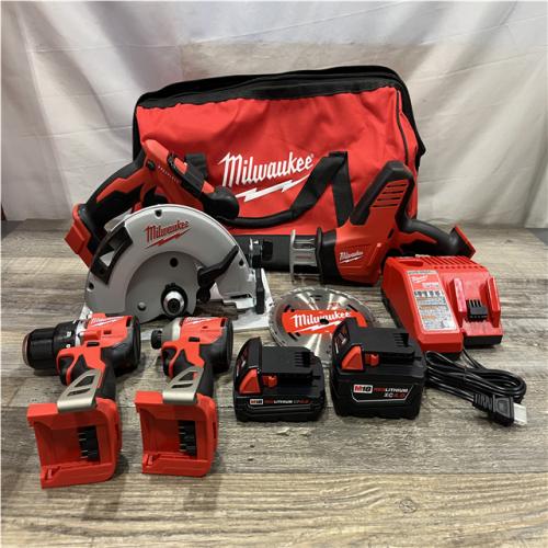 AS-IS Milwaukee 18-Volt Lithium-Ion Brushless Cordless (4-Tool) Combo Kit