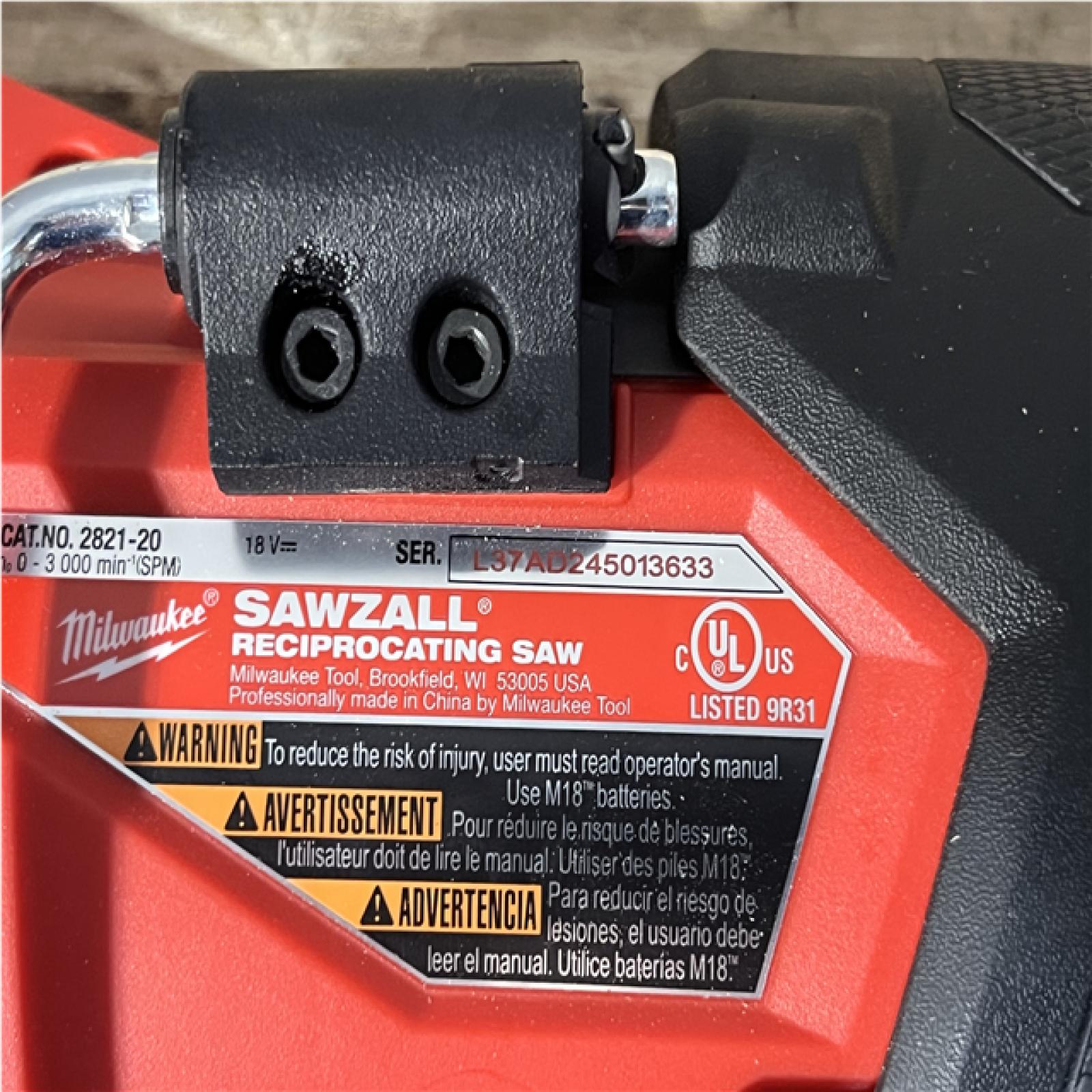 Houston Location AS-IS Milwaukee FUEL GEN-2 18V Lithium-Ion Brushless Cordless SAWZALL Reciprocating Saw (Tool-Only)