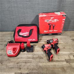 HOUSTON LOCATION - AS-IS Milwaukee FUEL 12-Volt Lithium-Ion Brushless Cordless Hammer Drill and Impact Driver Combo Kit