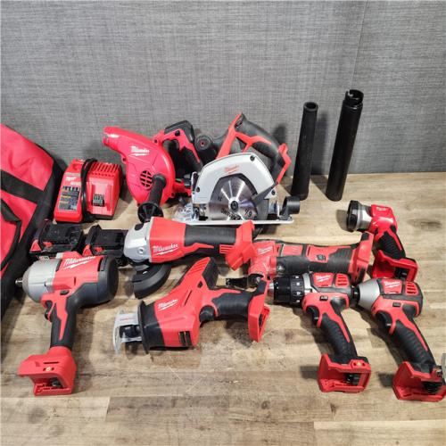 HOUSTON LOCATION - AS-IS MILWAUKEE 9 TOOL COMBO KIT W/ (2) BATTERY & CHARGER