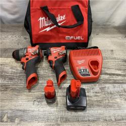AS-IS Milwaukee FUEL 12-Volt Lithium-Ion Brushless Cordless Hammer Drill and Impact Driver Combo Kit