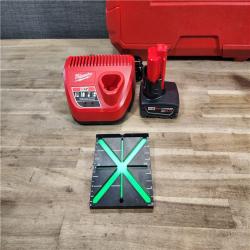 HOUSTON LOCATION - AS-IS Milwaukee-3632-21 M12 Green Beam Laser 360° 3-Plane Kit