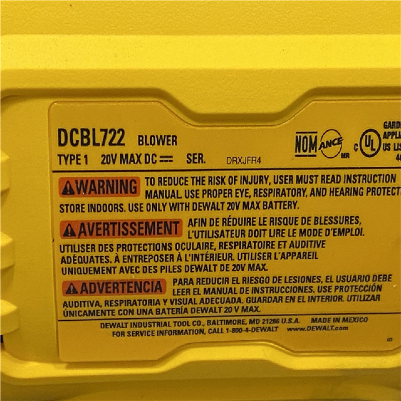 AS-IS DEWALT 20V MAX* XR Brushless Cordless Handheld Blower Kit