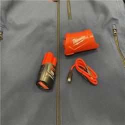 AS-IS Milwaukee Men's Medium 12V Lithium-Ion Cordless TOUGHSHELL Blue Heated Jacket Kit