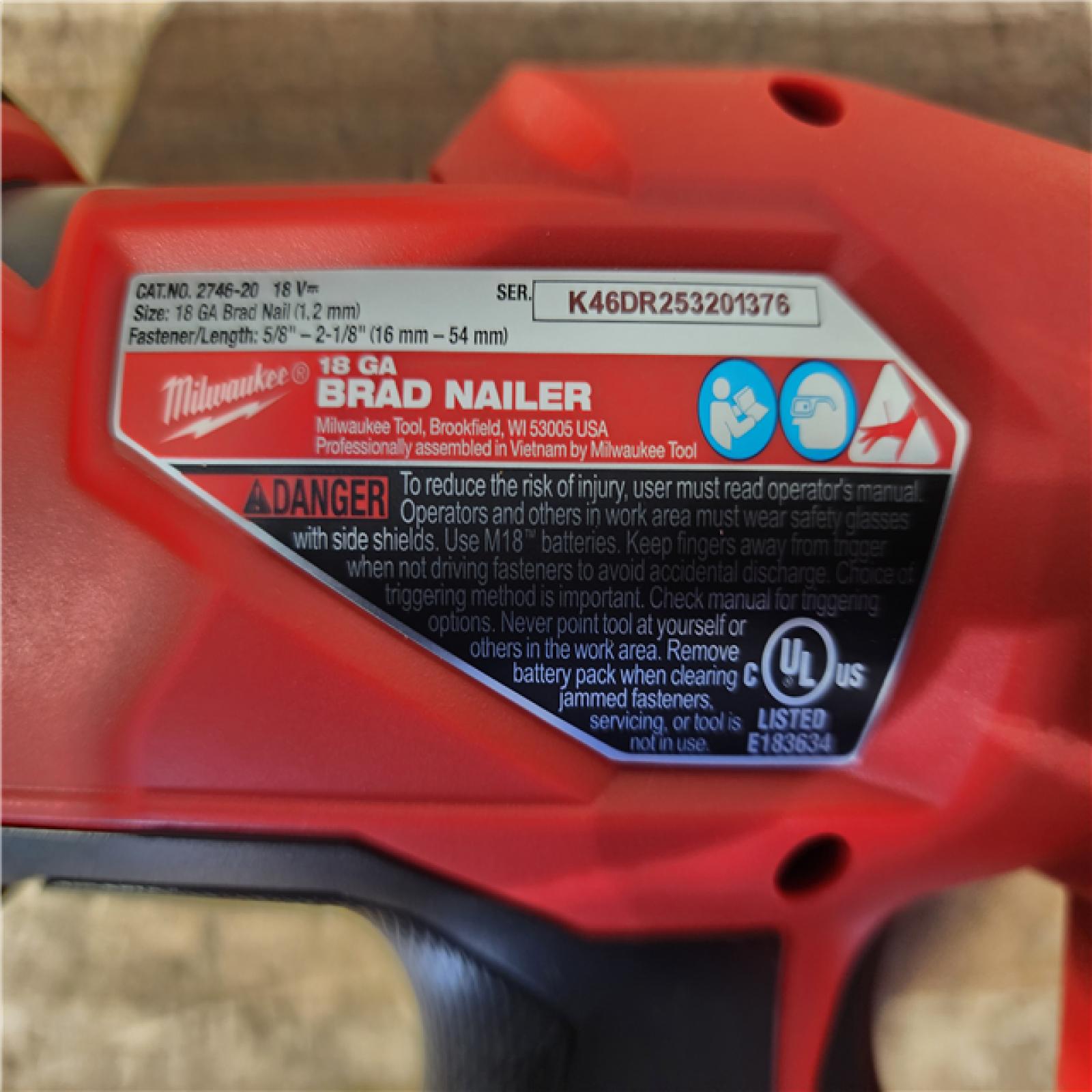 HOUSTON LOCATION - AS-IS (APPEARS LIKE NEW) Milwaukee FUEL 18-Volt Lithium-Ion Brushless Cordless 18-Gauge Brad Nailer (Tool-Only)