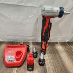 AS-IS- Milwaukee M12 12V Lithium-Ion Cordless PEX Expansion Tool Kit with (2) 1.5 Ah Batteries  (3) Expansion Heads and Hard Case