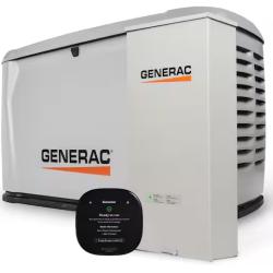 DALLAS LOCATION - GENERAC 28kW Auto Start Generator W/ 200 Amp Transfer Switch  Mobile Monitoring Thermostat