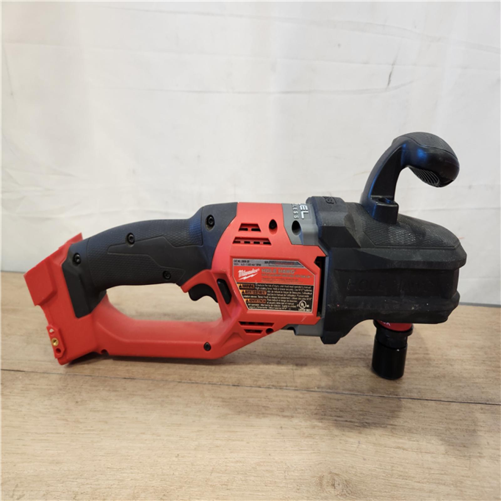 AS-IS- Milwaukee FUEL 18V Lithium-Ion Brushless Cordless Hole Hawg 7/16 in. Right Angle Drill W/ Quick-Lok (Tool-Only)