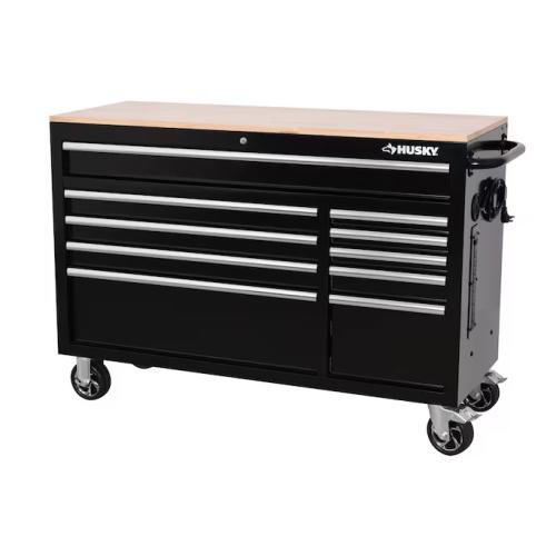 DALLAS LOCATION- NEW!- HUSKY 52 in. W x 20 in. D BLACK MOBILE WORKBENCH CABINET