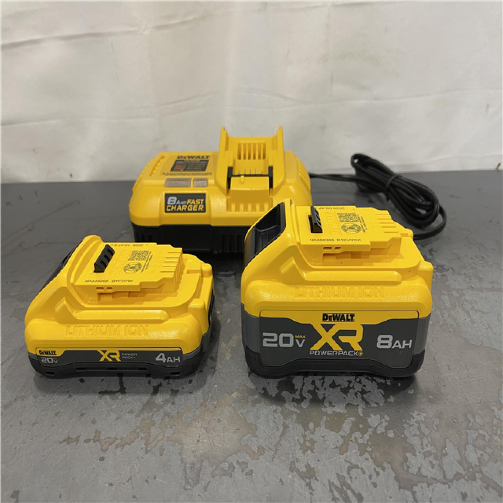 AS-IS- 20V XR Lithium-Ion Starter Pack with 8.0 Ah and 4.0 Ah Battery Packs and Charger