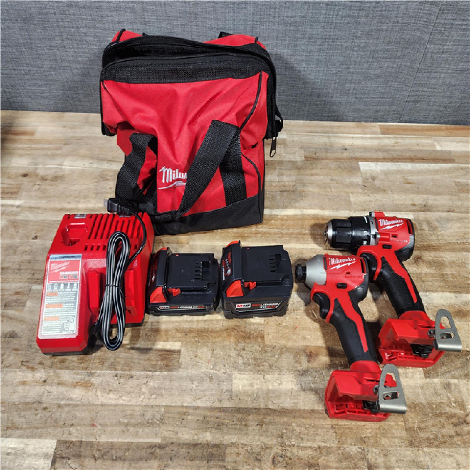 HOUSTON LOCATION - AS - IS Milwaukee 18-Volt Lithium-Ion Brushless Cordless Compact Hammer Drill/Impact Combo Kit