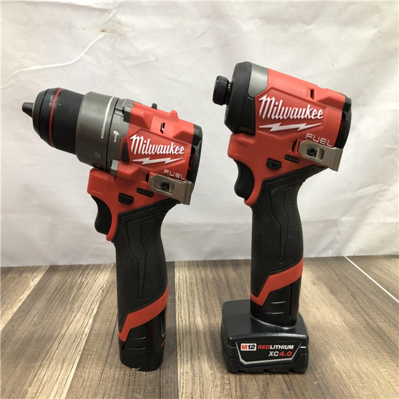 AS-IS Milwaukee FUEL 12-Volt Lithium-Ion Brushless Cordless Hammer Drill and Impact Driver Combo Kit