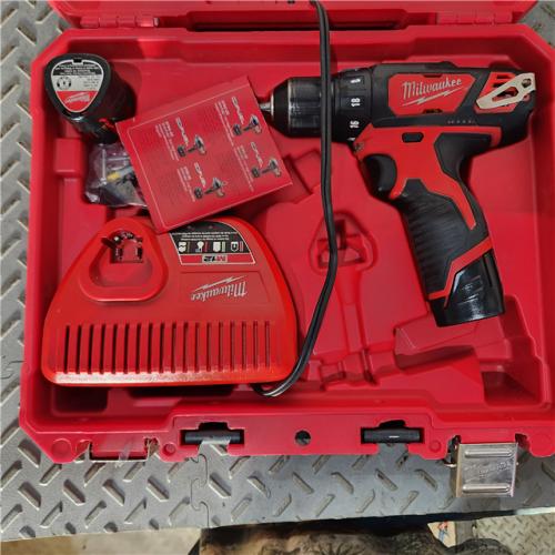Houston location- AS-IS MLW2407-22 Milwaukee M12 0.37 in. Cordless Drill Driver with Batteries Kit