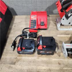 HOUSTON LOCATION - AS-IS Milwaukee M18 18-Volt Lithium-Ion Brushless Cordless Combo Kit (4-Tool) with 2-Batteries  1-Charger and Tool Bag