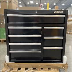 DALLAS LOCATION- AS-IS HUSKY 42 IN. 8 DRAWER TOOL CABINET (GLOSS BLACK)
