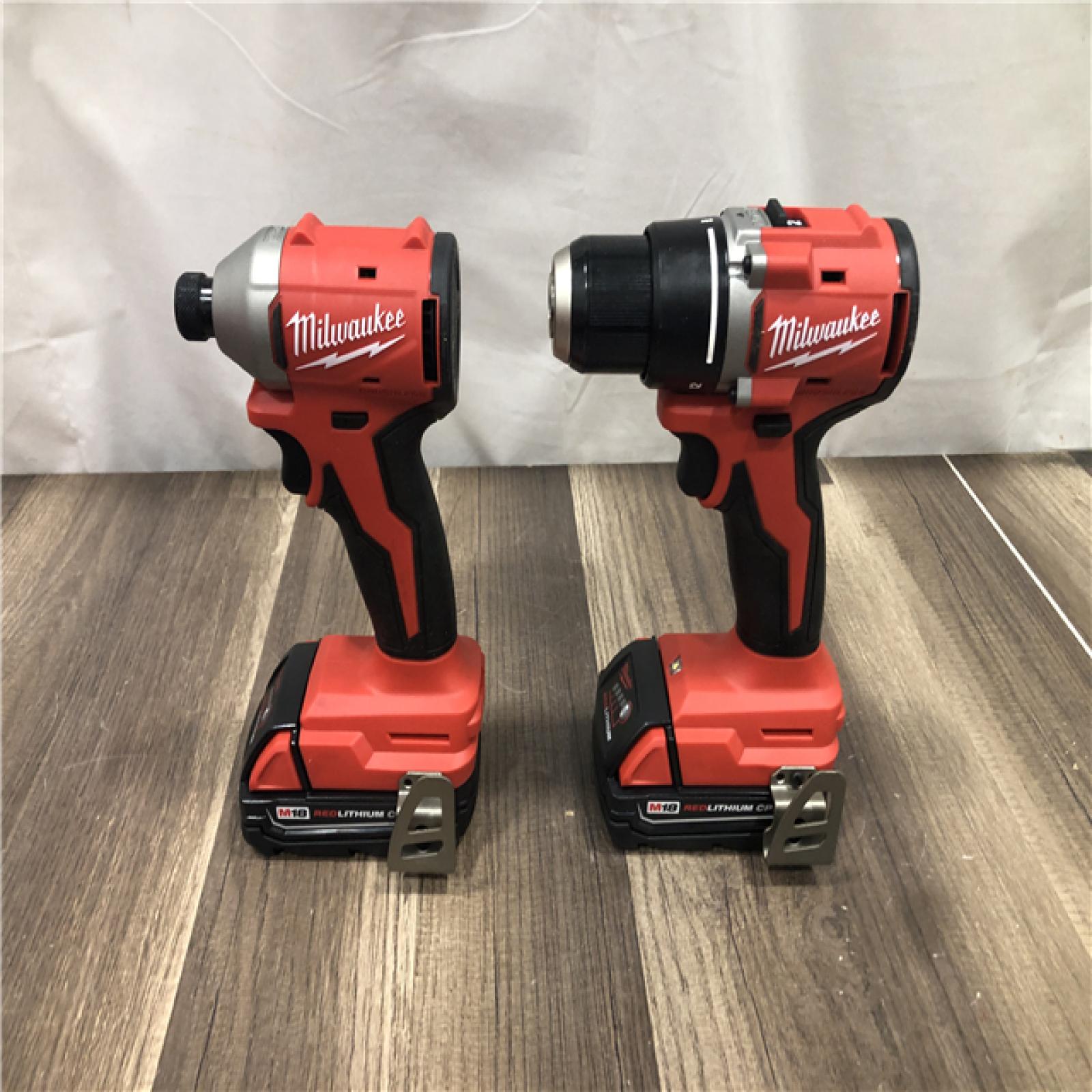 AS-IS Milwaukee M18 18V Lithium-Ion Brushless Cordless Compact Drill/Impact Combo Kit