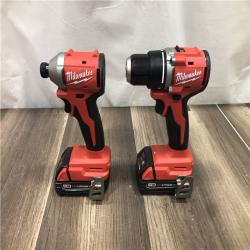 AS-IS Milwaukee M18 18V Lithium-Ion Brushless Cordless Compact Drill/Impact Combo Kit
