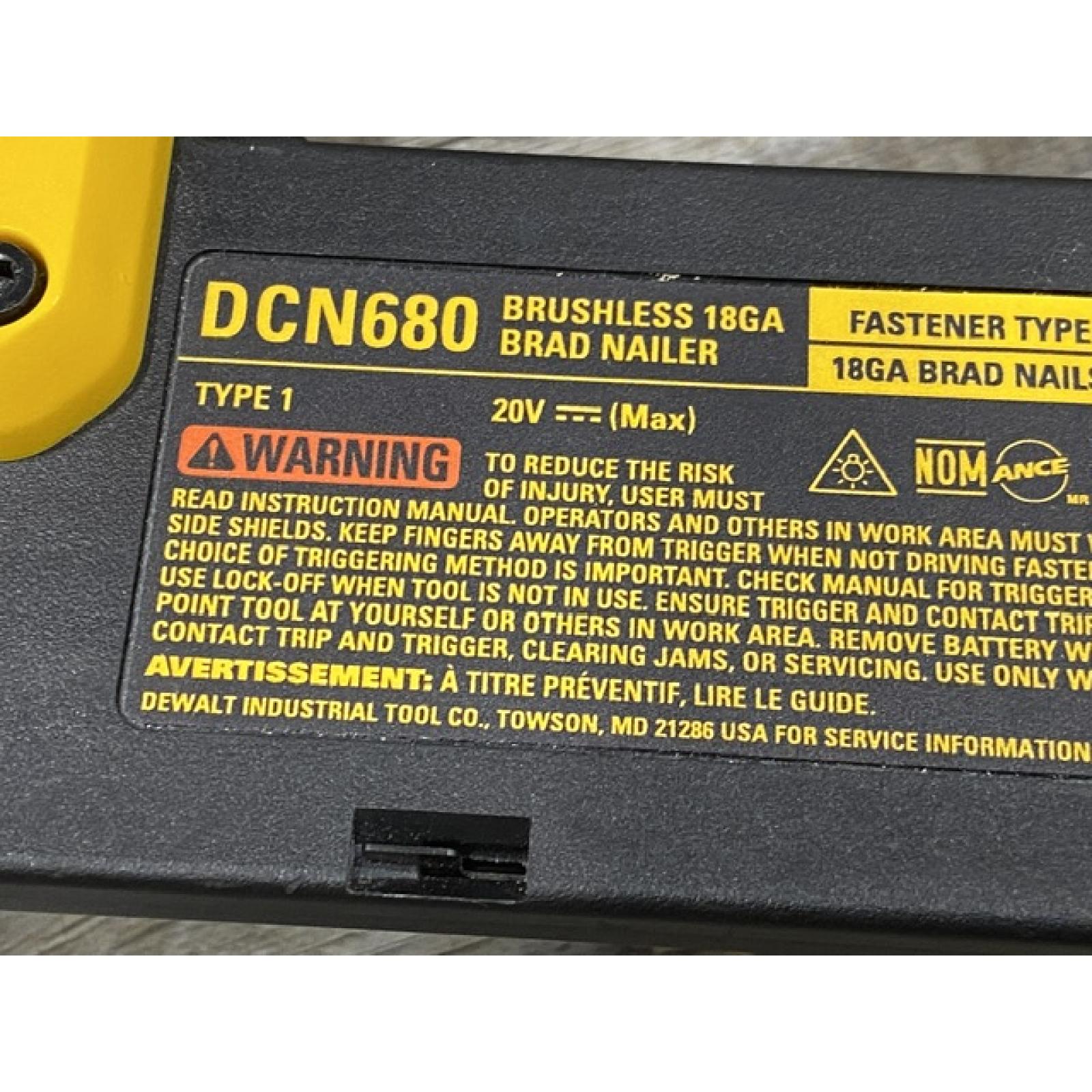 AS-IS DEWALT 20V MAX XR Lithium-Ion Electric Cordless 18-Gauge Brad Nailer (Tool Only)