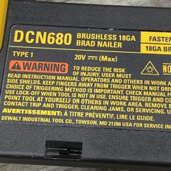 AS-IS DEWALT 20V MAX XR Lithium-Ion Electric Cordless 18-Gauge Brad Nailer (Tool Only)