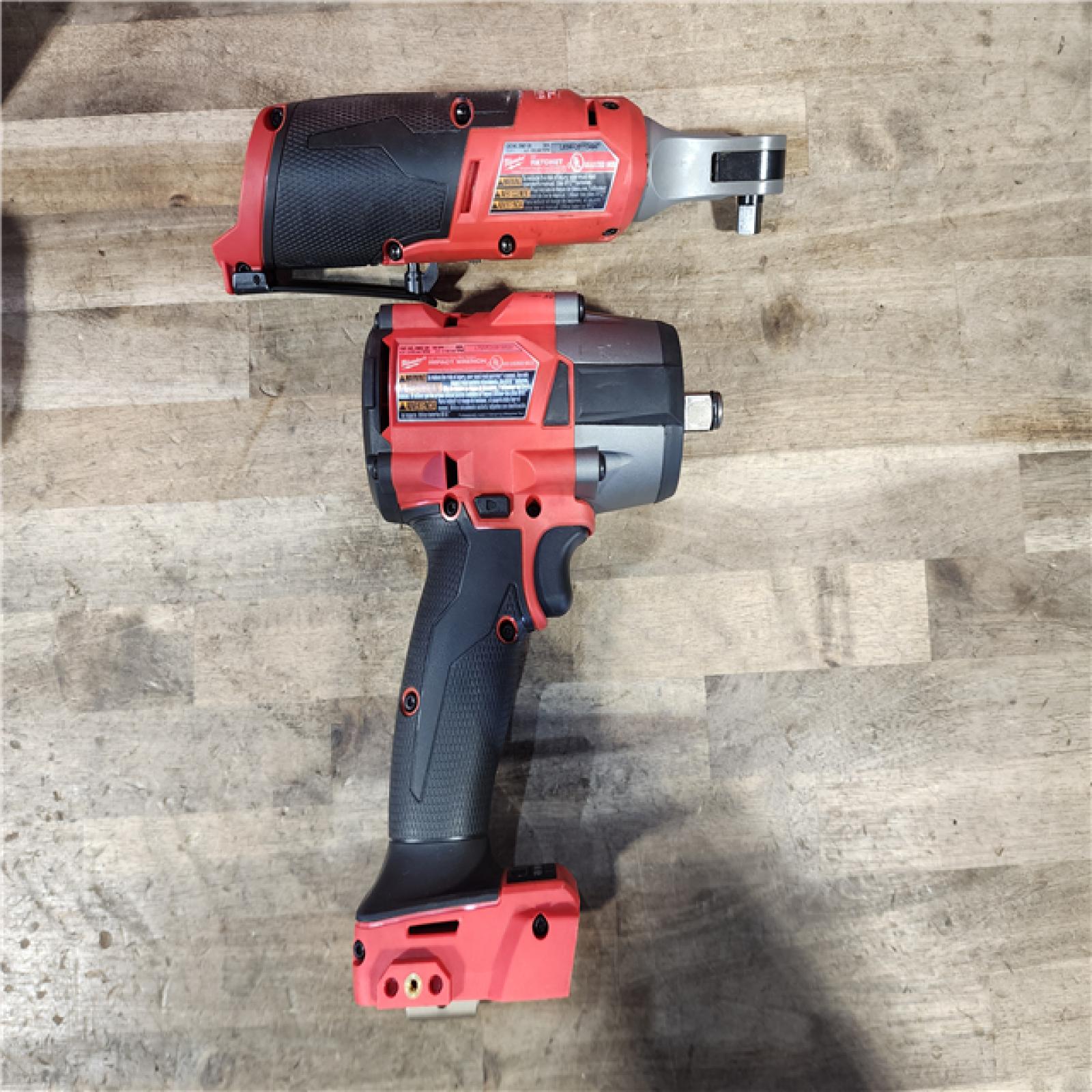 HOUSTON LOCATION - AS-IS M18 FUEL 18V Cordless Mid Torque 1/2 in. Impact Wrench W/ M12 FUEL 3/8 in. Ratchet & Battery/Charger Combo Kit