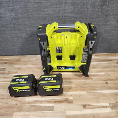 HOUSTON LOCATION - AS-IS RYOBI 40V 1800-Watt Portable Battery Power Station Inverter Generator and 4-Port Charger with (2) 6.0 Ah Batteries