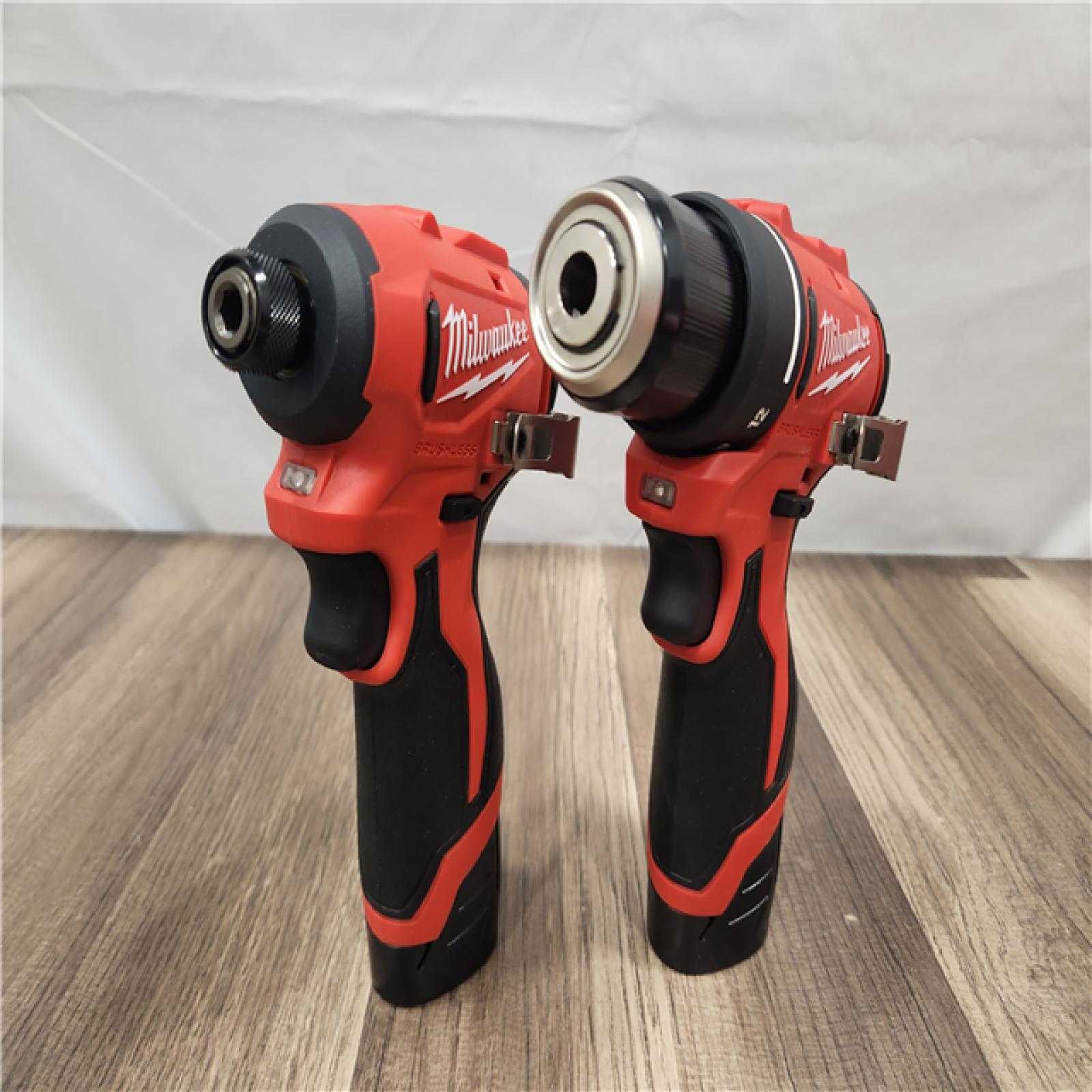AS-IS- Milwaukee M12 Cordless Brushless 2 Tool Combo Kit