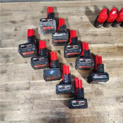 HOUSTON LOCATION - AS-IS MILWAUKEE BATTERY PACK QTY - 15