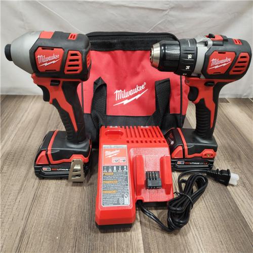 AS-IS- Milwaukee 18V Cordless Brushed 2-Tool Drill/Driver and Impact Driver Kit