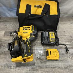 AS-IS DEWALT 20V MAX Lithium-Ion 15-Degree Electric Cordless Roofing Nailer Kit