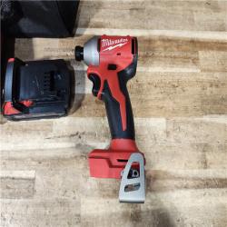 HOUSTON LOCATION - AS - IS Milwaukee 18-Volt Lithium-Ion Compact Brushless Cordless 1/4 in. Impact Driver Kit