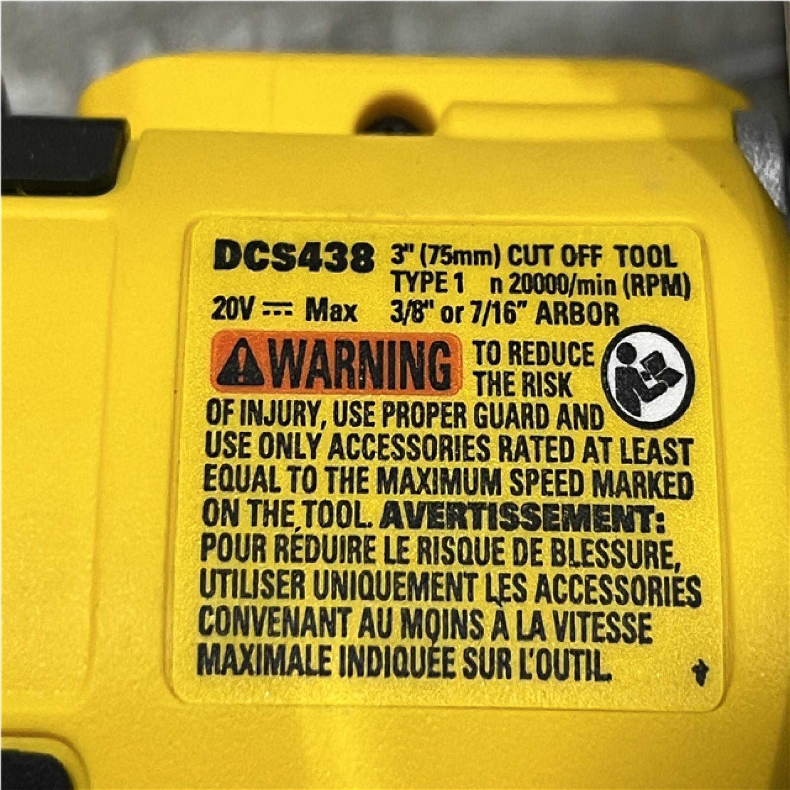 AS-IS DEWALT 20V XR Cordless 3 in. Cut-Off Tool (Tool Only)
