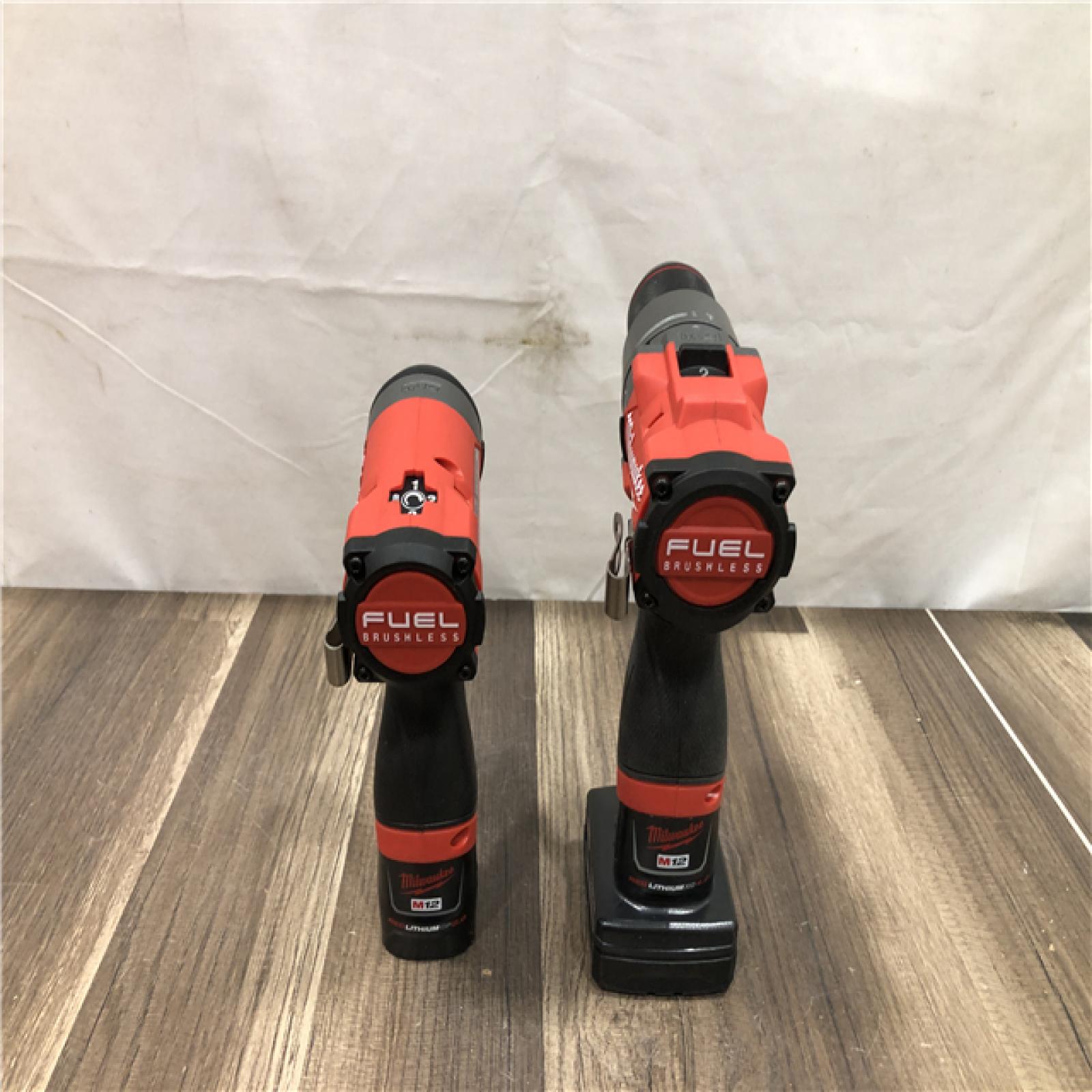 AS-IS Milwaukee FUEL 12-Volt Lithium-Ion Brushless Cordless Hammer Drill and Impact Driver Combo Kit