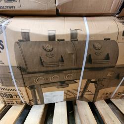 Phoenix NEW Char-Griller Texas Trio 4-Burner Dual Fuel Grill with Smoker in Black